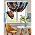thumbnail image 3 of Waterfall Valances for Windows, Rugby Kitchen Sheer Valance Curtains, Football Flame Modern Abstract Art Rod Pocket Elegant Swag Valances for Living Room Bedroom, 47.2"x38.5", 1 Panel, 3 of 8