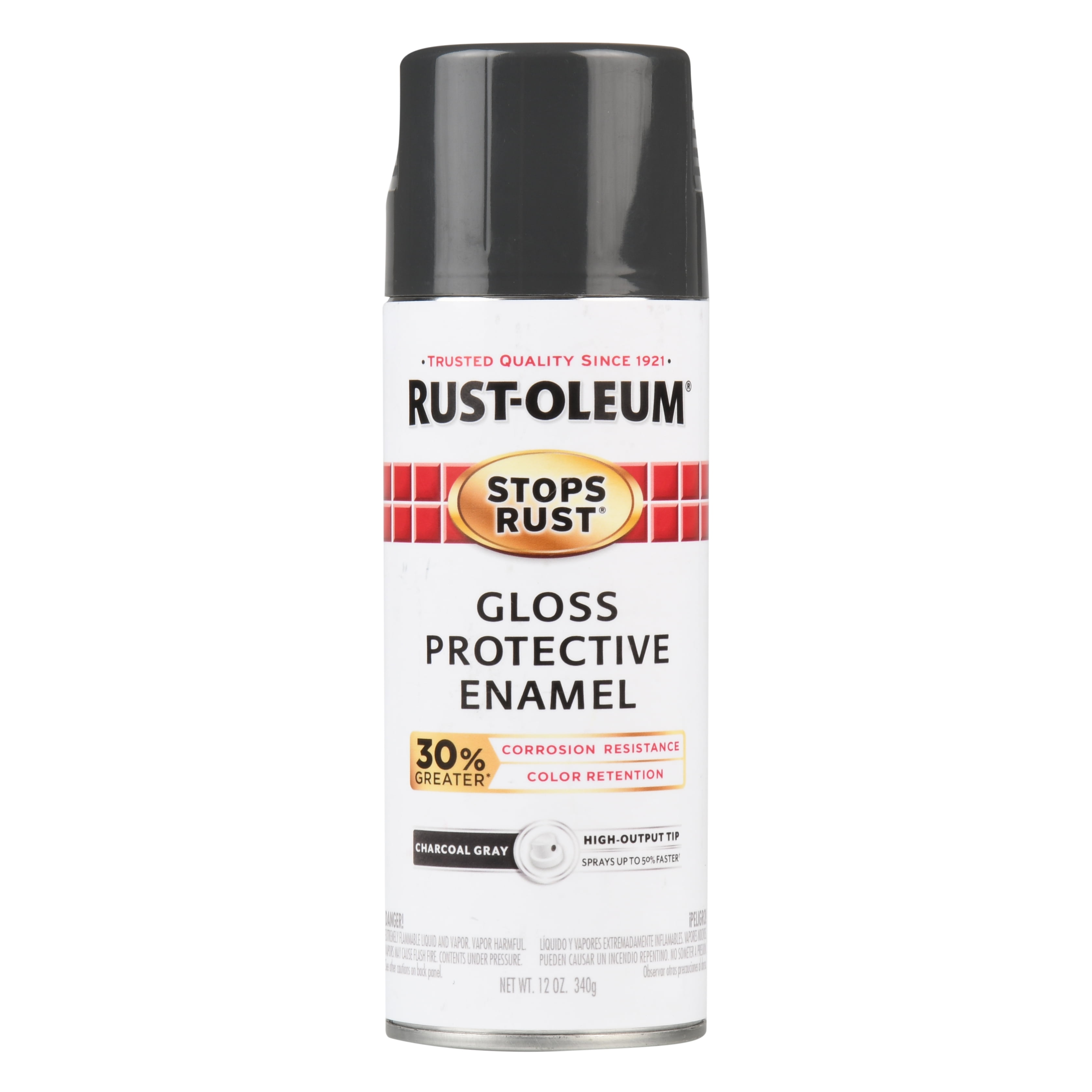 Charcoal Gray, RustOleum Stops Rust Advanced Gloss Spray Paint, 12 oz