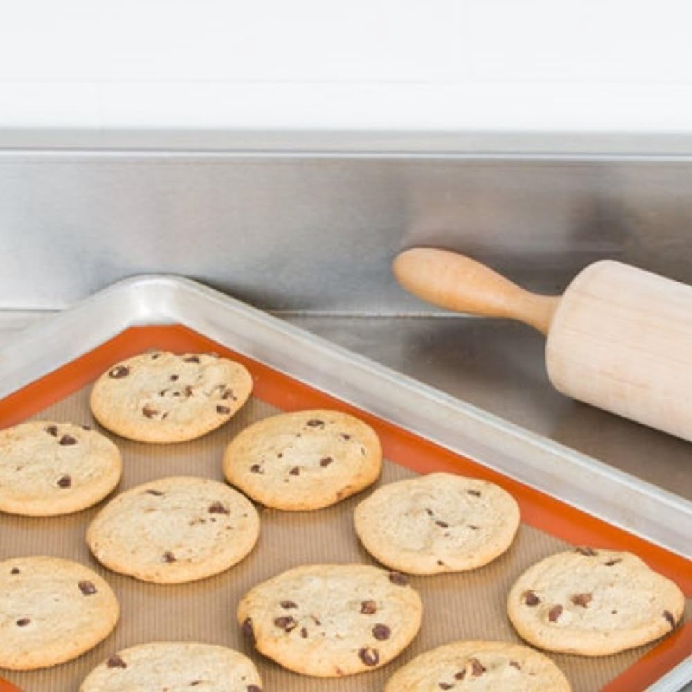 TrueCraftware- Silicone Rectangular Baking Mat 4-3/4" x 8-3/4" fits 1/8 Size Sheet Pan -Nonstick Baking Mat Counter Mat Dough Rolling Mat Oven Liner Reusable Oven Mat