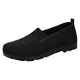 thumbnail image 3 of Rokment Women's Orthopedic Walking Shoes Comfortable Lightweight Mesh Slip on Penny Loafers Wedge Low Heel Nurses Nursing Work Flat Sneakers Black Size 6.5, 3 of 4