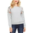 thumbnail image 2 of Vince Camuto Womens Mixed-Media Sweatshirt, 2 of 2