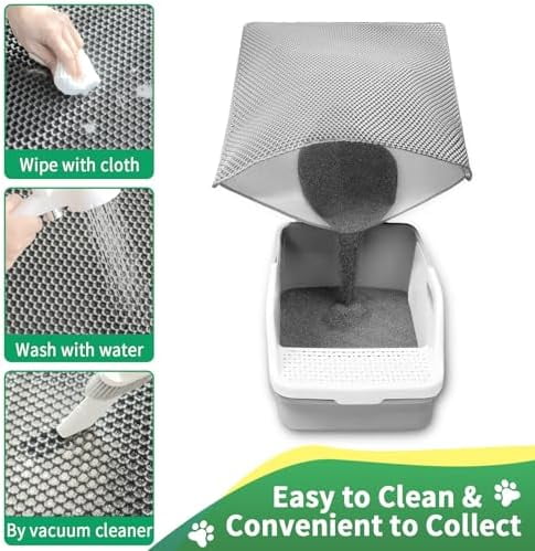 35''X 25'' Large Litter Mat, 2 Layer Cat Litter Mat Litter Trapping Mat,Litter Box Mats for Floor, Cats Litterbox Catcher Rug for Kitty Pet, Waterproof Urine Proof,Non-Slip