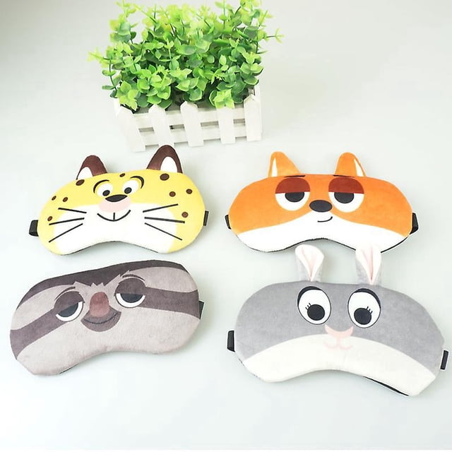 Antifaz para dormir lindo para niños/niñas, para dormir, apagón, Animal de dibujos animados, cubierta para ojos divertida, con los ojos vendados, visera para hombres, mujeres, avión, viaje,