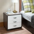 thumbnail image 4 of Knubmt 3 Drawers Beside Table with Handle, Wood Nightstand for Living Room, Bedroom, White + Black, 4 of 5