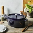 thumbnail image 5 of Staub Cast Iron Oval Cocotte, Dutch Oven, 5.75-quart, serves 5-6, Made in France, Dark Blue, 5 of 5
