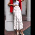 thumbnail image 4 of Falda Midi con Estampado Floral para Mujer, Informal, de Cintura Alta Elástica, con Cremallera, Estilo Bohemio Vintage. S, 4 of 8
