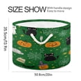 thumbnail image 2 of Collapsible 20" Round Storage Basket with Handles Laundry Hamper Open Storage Bins Green Background with Cats, 2 of 6