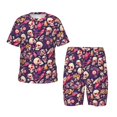 thumbnail image 1 of Fotbe music Skull record Guitar Pijama Estampada de 2 Piezas para Niños – Ropa de Dormir de Manga Corta Cómoda para Niños y Niñas, Camiseta y Shorts de Algodón-4X-Large, 1 of 6