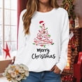 thumbnail image 2 of Towmus Merry Christmas Sweatshirts for Women Casual Crew Neck Long Sleeve Xmas Tree Graphic Fall Pullover Tops, 2 of 7