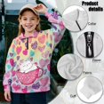 thumbnail image 6 of Uorisanigo Girls Half Zip Sweatshirt Oversized Long Sleeve Zipper Sweatshirt School Drop Shoulder Cute Teacup Cat Heart Athletic Tops Outerwear Fall Clothes Quarter-Zip Pullover Jacket, 6 of 7