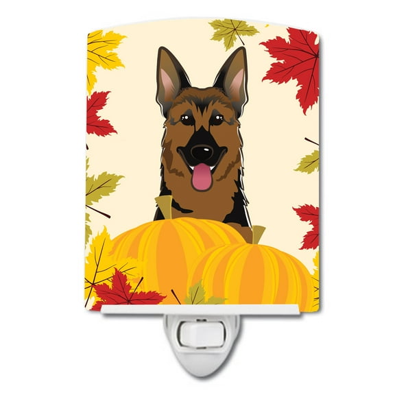 Caroline's Treasures BB2017CNL German Shepherd Thanksgiving Ceramic Night Light, 6x4x3", multicolor