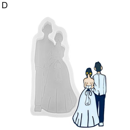 

VEAREAR DIY Silicone Couple Wedding Theme Handmade Fondant Cookie Cutter Mold Cake Decor