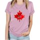 thumbnail image 1 of Camisetas de Manga Corta para Mujeres Canadá Día Hoja de Arce Impresión Básica de Verano Tee, Cuello Redondo Camiseta Casual, 1 of 3