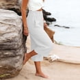 thumbnail image 5 of iHPH7 Linen Capri Pants Women Wide Leg Capris Elastic Waist Trousers Gauze Pants Palazzo Capris for Women Cotton Pants for Women Crop Linen Pants Linen Casual Pants (S-XXL), 5 of 7