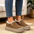 thumbnail image 6 of Knivor Platform Slip On Ankle Bootie Slippers for Women Fleece Lined Thick Sole Closed Back Warm Winter Bootie Slippers for Indoor Outdoor Daily Wear, 6 of 9