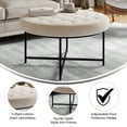 thumbnail image 4 of Flash Furniture Ashton Linen Tufted Ottoman Beige/Black Frame (WXTY104BGELNBLK), 4 of 13