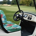 thumbnail image 6 of Pzuqiu 2 Pack Golf Cart Seat Cushion Cover and Backrest Cover Set Portable Breathable, Compatible with Outdoor Outdoor Sports Golf Cart Seat Covers(Red White Flowers), 6 of 9