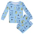 thumbnail image 2 of Pyjama 2 Pcs Ajusté pour Garçons (Jaune Soyeux, Pete the Cat Imprimé Lune Bleue, 4/5), 2 of 2