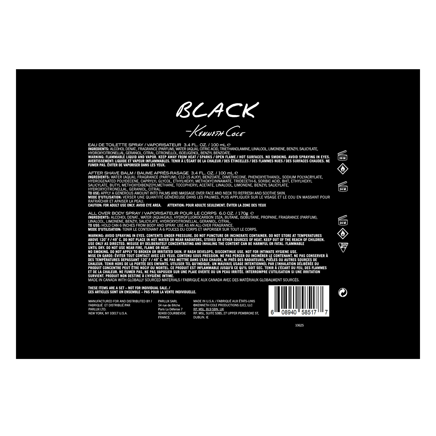 Kenneth Cole Black Gift Set For Men, 12.8 oz photo 2