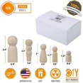 thumbnail image 7 of Wooden Peg Dolls Unfinished People - Pack of 40 with Storage Case In Assorted Sizes - Natural Wood Shapes Figures, Decorative Doll Bodies for Diy Arts and Crafts, 7 of 7