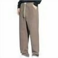 thumbnail image 3 of Klisyaur Mens Casual Pants Fashion Loose Straight Leg Pant Elastic Waist Drawstring Sweatpants Solid Color Soft Sweatpant, 3 of 4