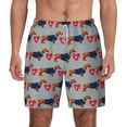 thumbnail image 2 of Picia Dachshund Dog Heart pattern Mens Swim Trunks with Compression Liner Stretch Beach Shorts Quick Dry with Zipper Pockets No-Chafing Board Shorts-Small, 2 of 9