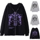 thumbnail image 4 of Sudadera Para Mujer Sudaderas de Cuello Redondo Camiseta de Manga Larga de Moda Frente Abierto Ropa de Abrigo Suelta Blusa Estampada Cremallera Abrigo Con Capucha Tops Odeerbi ODB130456, 4 of 4