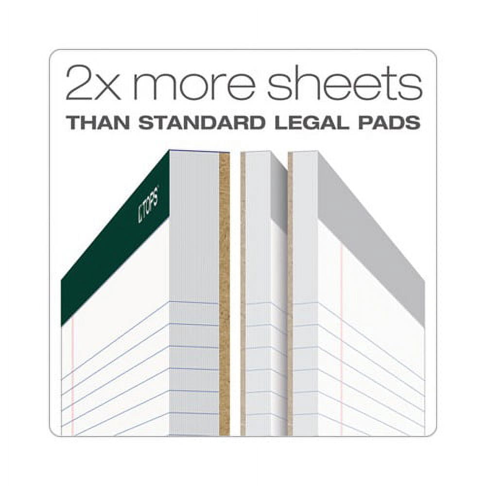 Double Docket Ruled Pads Narrow Rule, 8.5 x 11.75, White, 100 Sheets, 4/Pack