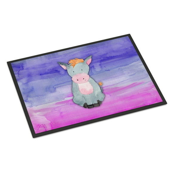 Donkey Watercolor Doormat 18x27