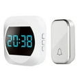 thumbnail image 2 of Self-Powered Wireless Doorbell with Digital Clock & Temperature Display, IP44 Weatherproof Button, US Plug Receiver for Home/Office, 2 of 7