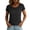 Black(Womens Tops), variant on Short Sleeve Tops for Women Scoop Neck Cotton Linen Casual Summer Relaxed Fit Blouses with Side Slits