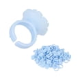 thumbnail image 4 of Eyelash Extension Glue Holder, PP Pigment Holders Flower Glue Rings V Shaped Tapered Mouth Strong Scalability for Eyelash Extensions Blue, 4 of 5