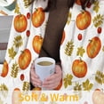 thumbnail image 5 of Harvest Season Autumn Throw Blanket Pumpkin Apple Farmhouse Yellowing Fallen Leaves Blanket Cozy Soft Lightweight Flannel Plush Blankets for Bed Couch Living Room Sofa Chair,50x60 Inch, 5 of 6