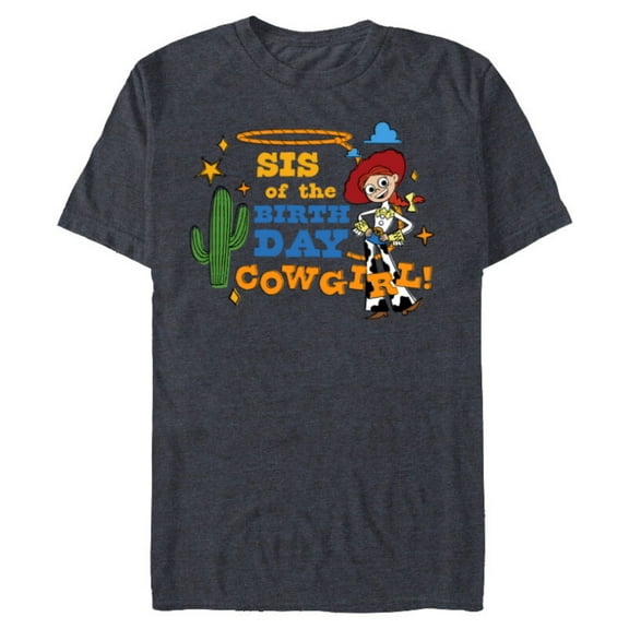 Disney and Pixar’s Toy Story Sis of the Birthday Cowgirl - Short Sleeve Blended T-Shirt for Adults - Customized-Denim Snow Heather