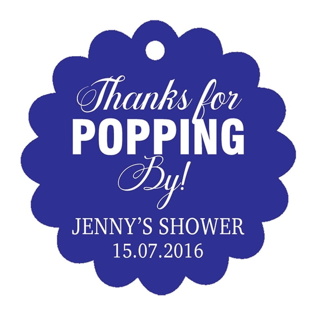 100 PCS Personalized Baby Shower Favors Tags Custom Quote Thank You For Popping By Baby Shower Gift Hang Tags