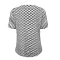 thumbnail image 2 of Blusa George para Mujer con Cuello Redondo, Manga Corta y Olanes, Estampada Rombos Blanco Talla M, 2 of 4