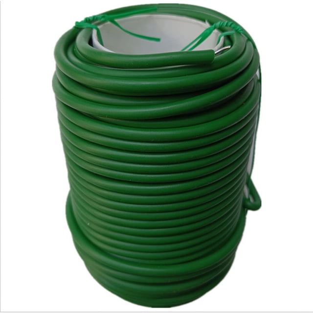 Brida de alambre de hierro recubierta de plástico para soporte de cables de plantas, herramienta para horticultura de jardín, 3,5 mm x 20 m (0,14 pulgadas x 65,62 pies)