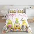 thumbnail image 2 of Homewish Kawaii Bow Gnome 2pcs Bedding Comforter Set for Teens Boys Girls,Cherry Blossom Butterfly Twin Comforter Sets,Spring Graden Breathable Bedding Set,Breathable Home Decor, 2 of 8