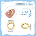 3Pcs 14K Gold Plated Spring O Rings Stainless Steel Spring Gate Rings