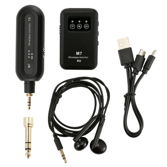 Wireless In-Ear Monitor System 2.4Ghz Wireless IEM System with Transmitter Receiver Automatic for Studio Live