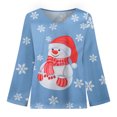 thumbnail image 3 of Camisas casuales de manga larga para mujer, suéter, túnica suelta, blusa con cuello en V y estampado de árbol de Navidad Fridja FKASFK1337, 3 of 4
