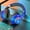 Blue, variant on RNLUGM Headphones,,Wireless Bluetooth Headphones Over Ear With RGB Light And Mic 8 Hours Of Use Foldable Headset,Bluetooth Headphones Tech