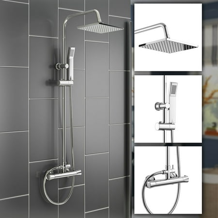 Lv. life Wall Mounted Thermostatic Handhled Sprayer Bathroom Complete Rainfall Shower System Set, Shower System,Shower Set