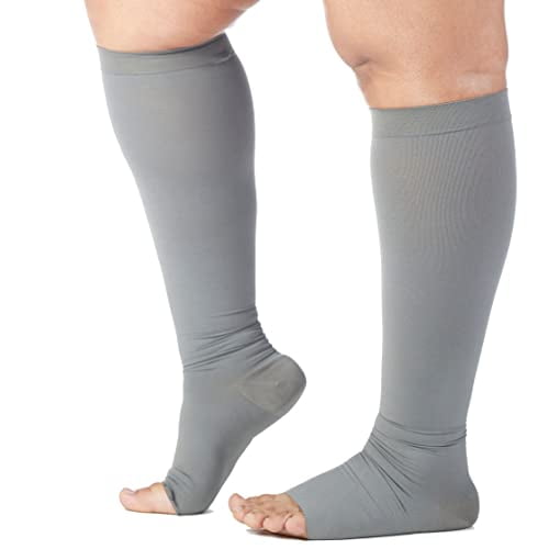 Mojo Compression Socks for Women Grey 6XLarge KneeHigh Plus Size