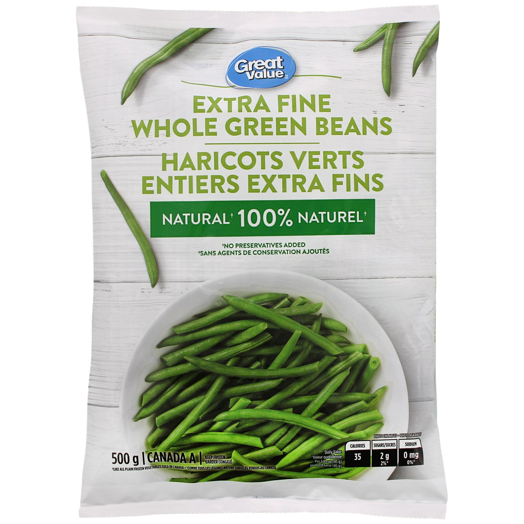 Great Value Extra Fine Whole Green Beans, 500 g - Walmart.ca