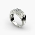 thumbnail image 4 of First Jewel 14K White Gold Plated Wedding Ring for Him - Princess Cut 1.5 Ct Lab Created Diamond Men's Ring - Special Anniversary Gift - Trendy Wedding Ring, 4 of 4