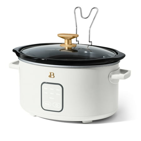 Beautiful 4Qt Slow Cooker with Touch-Activated Display, White Icing by Drew Barrymore