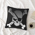 thumbnail image 4 of LNWH Decorative Pillow Covers, Jolly Roger Blindfold Skull Square Sofa Decorative Knit Pillow Case, 26"x26", 4 of 8