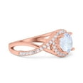 thumbnail image 4 of Rose Tone, Simulated Cubic Zirconia Size-10 Halo Wedding Engagement Ring Infinity Twisted Shank 925 Sterling Silver, 4 of 7
