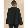 thumbnail image 3 of DARING DIVA Women's Cape Sleeve Blazer Work Open Front Jacket Coat XS Black, 3 of 6